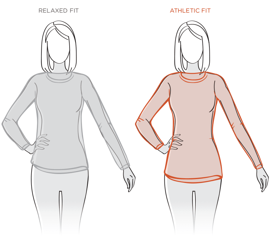 Womens Athletic Size Guide Diagram